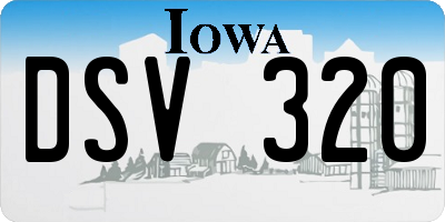 IA license plate DSV320