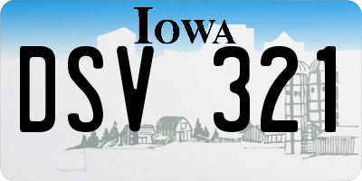 IA license plate DSV321