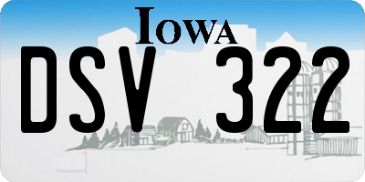 IA license plate DSV322