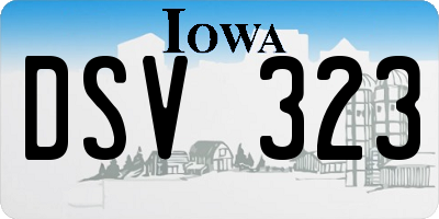 IA license plate DSV323