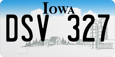 IA license plate DSV327