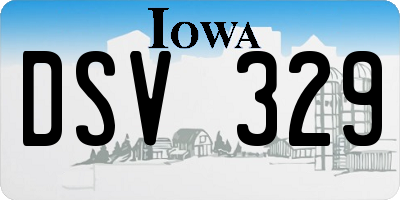 IA license plate DSV329