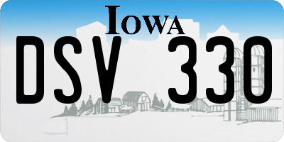 IA license plate DSV330