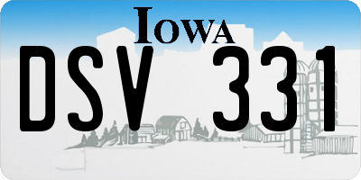 IA license plate DSV331