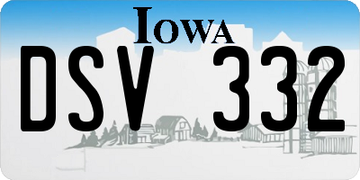IA license plate DSV332