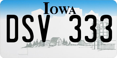 IA license plate DSV333
