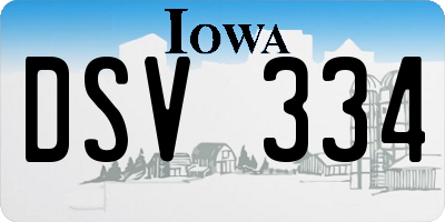 IA license plate DSV334