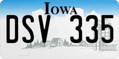 IA license plate DSV335