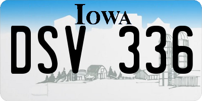 IA license plate DSV336