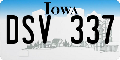 IA license plate DSV337