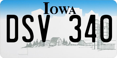 IA license plate DSV340