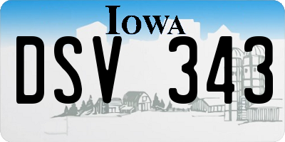 IA license plate DSV343