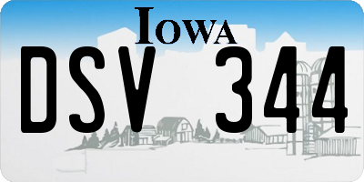 IA license plate DSV344