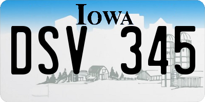 IA license plate DSV345
