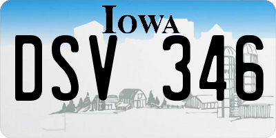 IA license plate DSV346