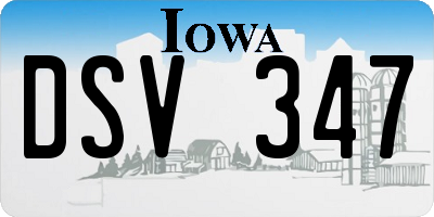IA license plate DSV347