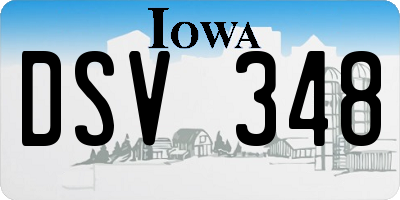 IA license plate DSV348