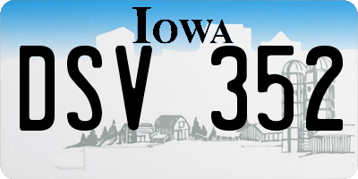 IA license plate DSV352