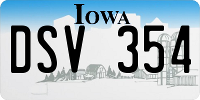IA license plate DSV354