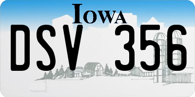 IA license plate DSV356