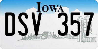 IA license plate DSV357