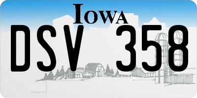 IA license plate DSV358