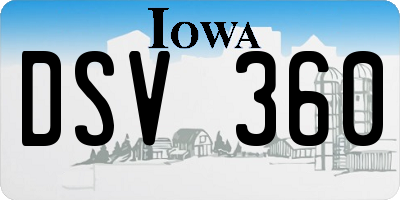 IA license plate DSV360