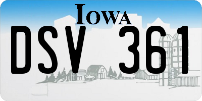 IA license plate DSV361