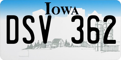 IA license plate DSV362