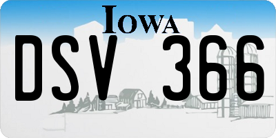 IA license plate DSV366