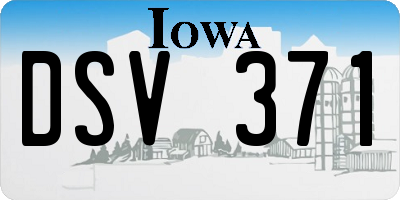 IA license plate DSV371