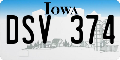 IA license plate DSV374
