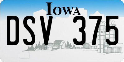 IA license plate DSV375