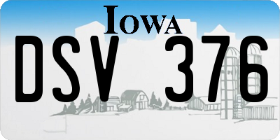 IA license plate DSV376