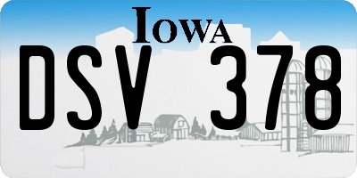 IA license plate DSV378