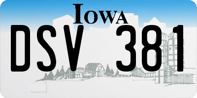 IA license plate DSV381