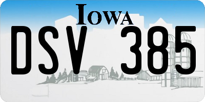 IA license plate DSV385