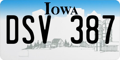 IA license plate DSV387