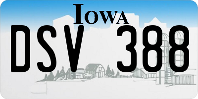 IA license plate DSV388