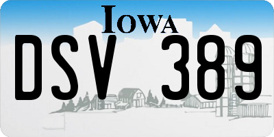 IA license plate DSV389