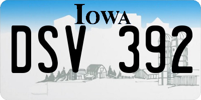 IA license plate DSV392