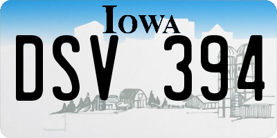 IA license plate DSV394