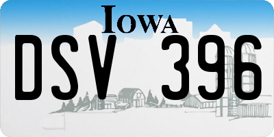 IA license plate DSV396