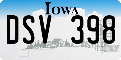 IA license plate DSV398