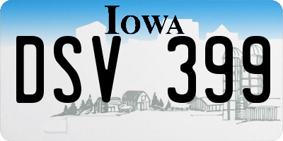 IA license plate DSV399