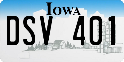 IA license plate DSV401
