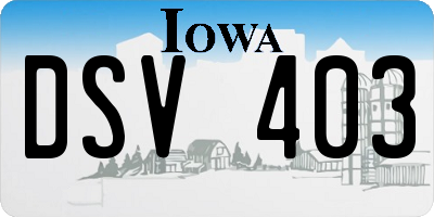 IA license plate DSV403