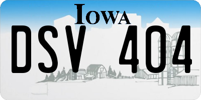 IA license plate DSV404