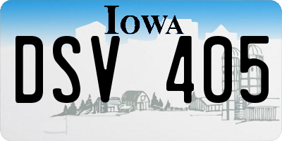 IA license plate DSV405