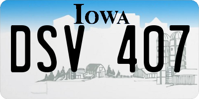 IA license plate DSV407